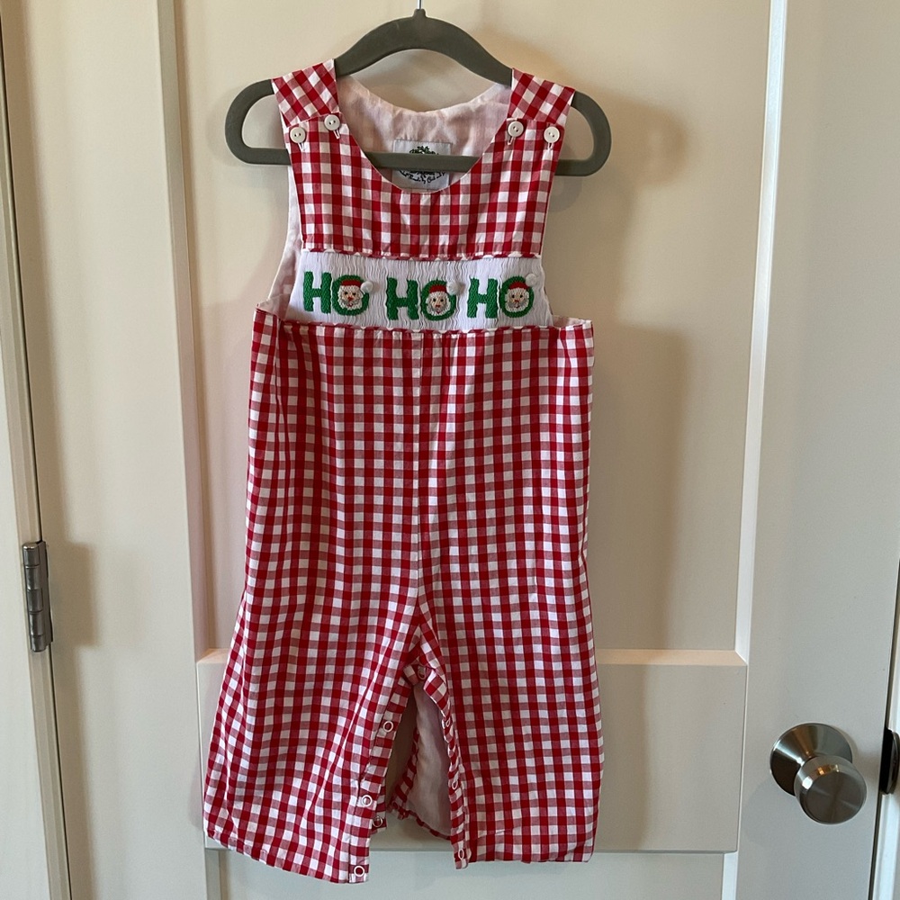 Smocked Threads by Cecil & Lou - Red Christmas Kids Jumper/Romper